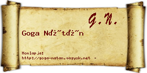 Goga Nátán névjegykártya